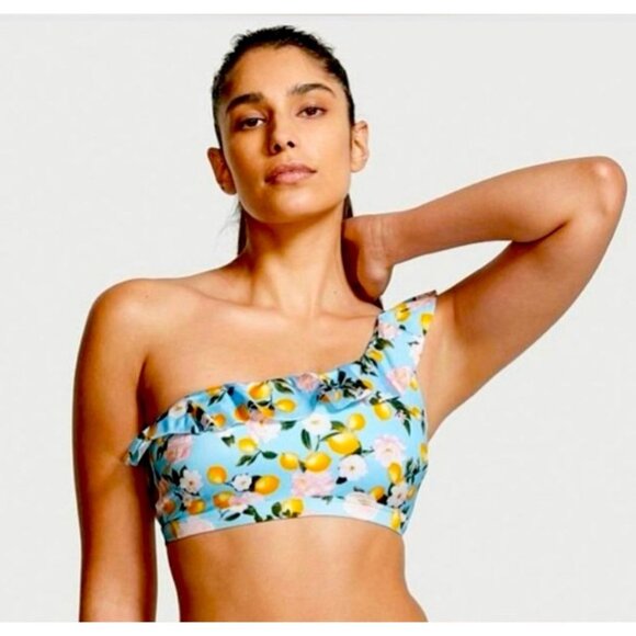 Victoria’s Secret Blue Lemon Ruffle One Shoulder Swim Top and Bottom Bikini CHEE - Picture 4 of 16
